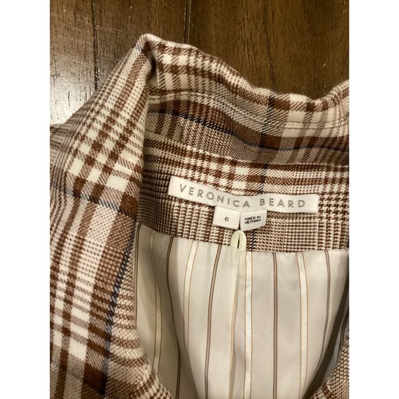 Veronica Beard Viva khaki multi plaid Dickey blazer Jacket double breasted 6 - Picture 9 of 12
